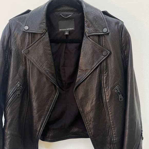 Banana Republic leather jacket, worn once! - Picture 2 of 11